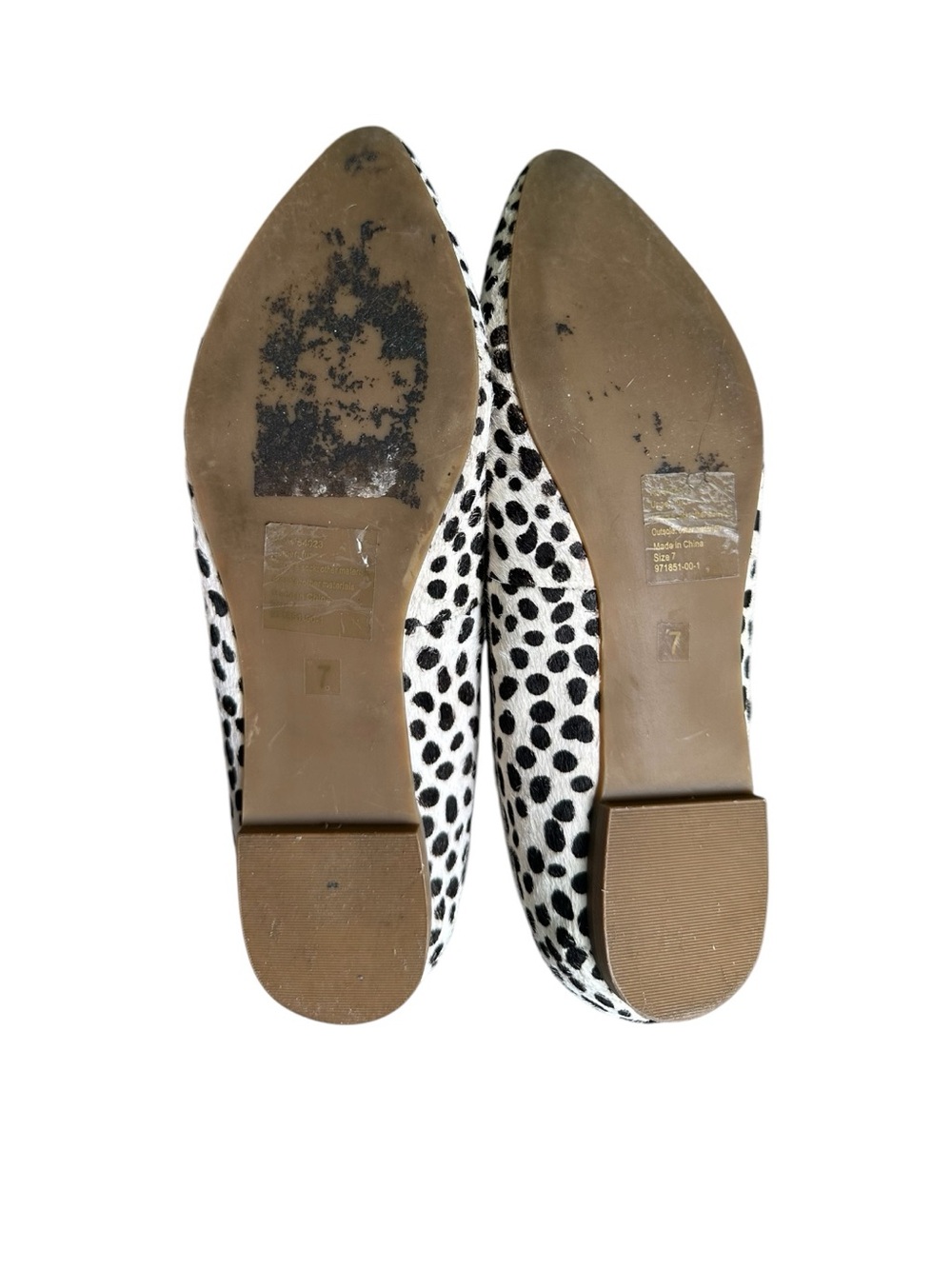 Banana Republic Spotted Calf Hair Pointed-Toe Ballet Flats size 7 - Picture 8 of 9